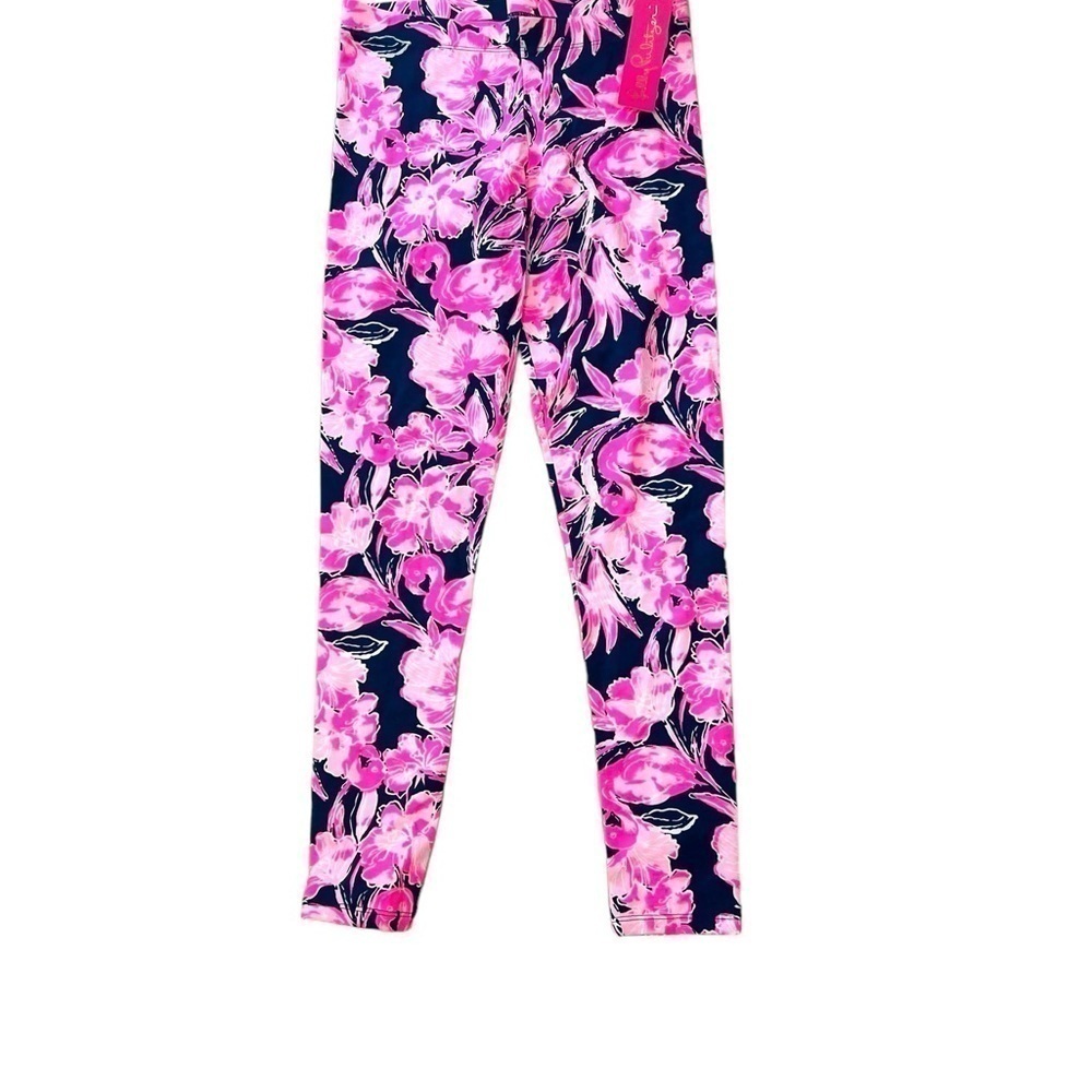 Lilly Pulitzer Girls XL Maia Leggings Inky Navy Flaming Pink New w/ Tags